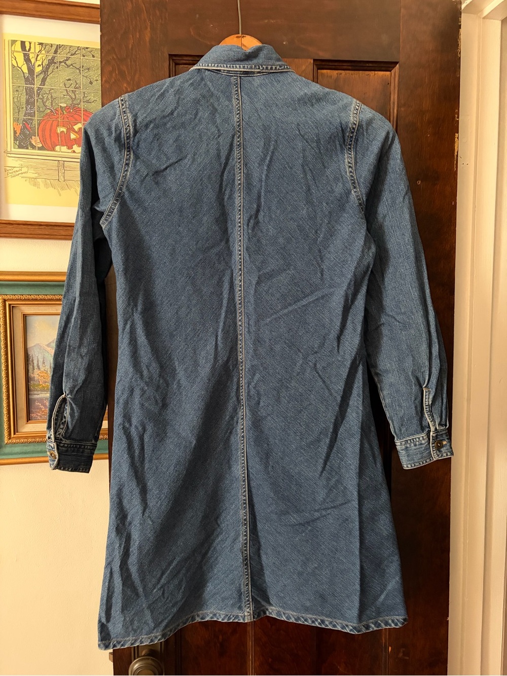 Vintage Liz Claiborne 100% Cotton Denim Button Down Dress - Picture 3 of 8